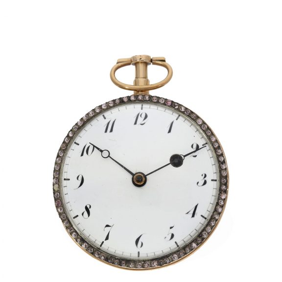French large gold and enamel verge pocket watch Circa 1800 French large gold and enamel verge pocket watch Circa 1800