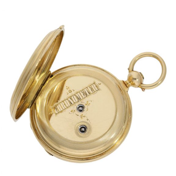 English 18 carat gold à goutte chronometer escapement watch Circa 1875 English 18 carat gold à goutte chronometer escapement watch Circa 1875