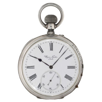 Swiss silver chronometer with electric contact device Circa 1880