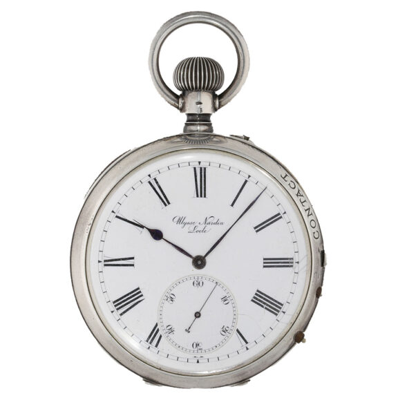 Swiss silver chronometer with electric contact device Circa 1880