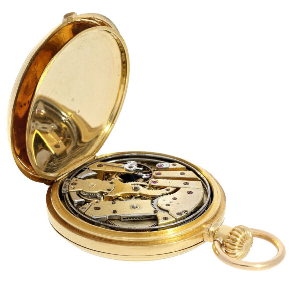 Swiss half quarter repeating gold pocket watch Circa 1875 Swiss half quarter repeating gold pocket watch Circa 1875