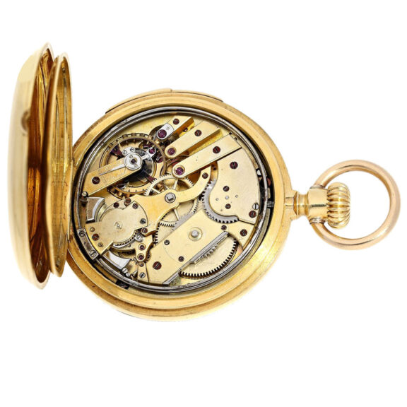 Swiss half quarter repeating gold pocket watch Circa 1875 Swiss half quarter repeating gold pocket watch Circa 1875