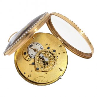 French 18 Carat gold fine quality pocket watch with pearls Circa 1795
