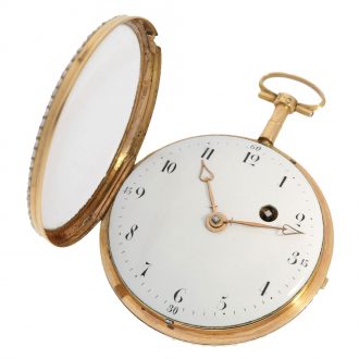 French 18 Carat gold fine quality pocket watch with pearls Circa 1795