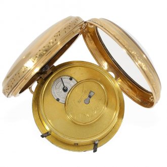 Swiss 18 Carat gold verge watch with minute repeater Circa 1800