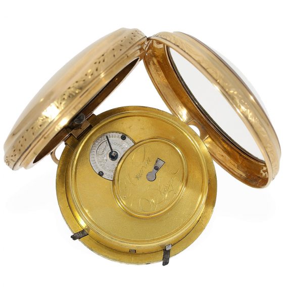 Swiss 18 Carat gold verge watch with minute repeater Circa 1800 Swiss 18 Carat gold verge watch with minute repeater Circa 1800