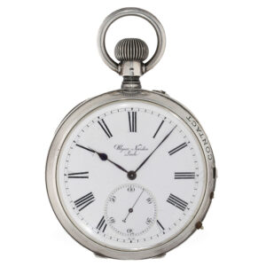 Swiss silver rare chronometer with electrical contact device Circa 1880