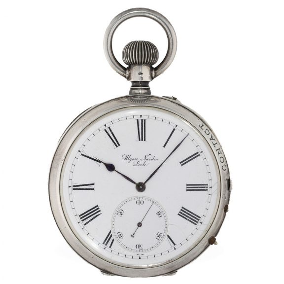 Swiss silver rare chronometer with electrical contact device Circa 1880