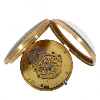 English 18 carat gold and enamel lépine watch Circa 1780