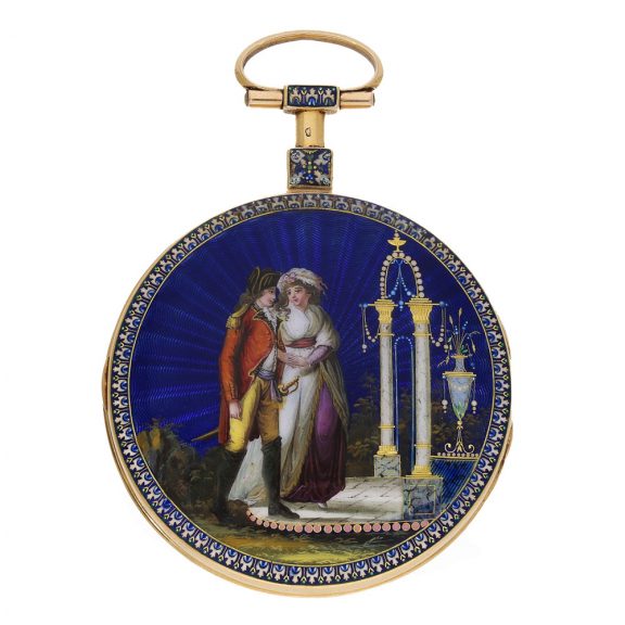 English 18 carat gold and enamel lépine watch Circa 1780 English 18 carat gold and enamel lépine watch Circa 1780