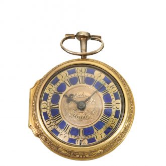 English gold silver pair case verge pocket watch Circa 1754