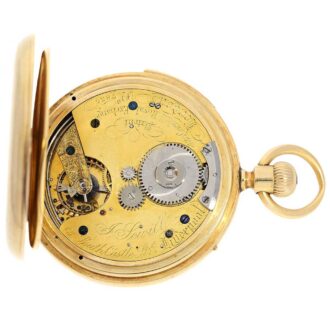 English gold hunting cased minute repeating lever Circa 1874 English gold hunting cased minute repeating lever Circa 1874