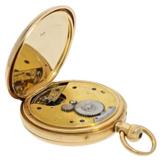 English gold hunting cased minute repeating lever Circa 1874 English gold hunting cased minute repeating lever Circa 1874