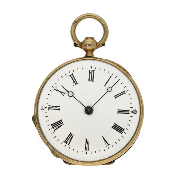 French 18 Carat gold and enamel watch in original box Circa 1850 French 18 Carat gold and enamel watch in original box Circa 1850