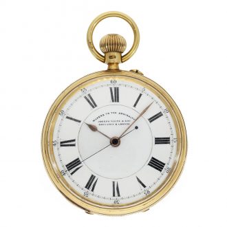 English 18 carat gold chronometer with center seconds Circa 1871