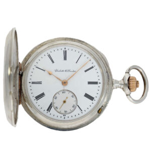 German silver full hunter cased possibly apprentice watch Circa 1893