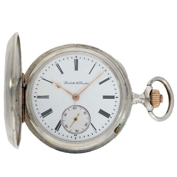 German silver full hunter cased possibly apprentice watch Circa 1893