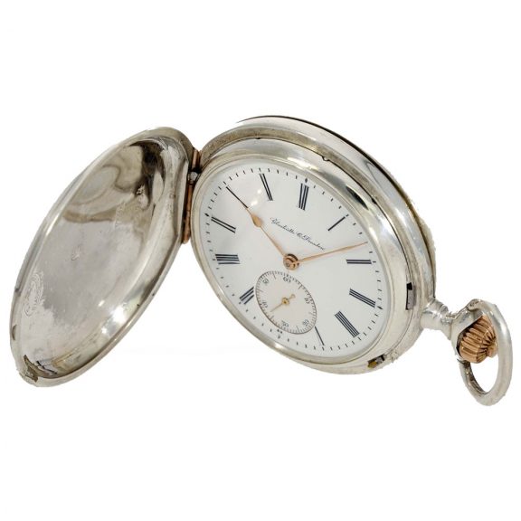 German silver full hunter cased possibly apprentice watch Circa 1893 German silver full hunter cased possibly apprentice watch Circa 1893