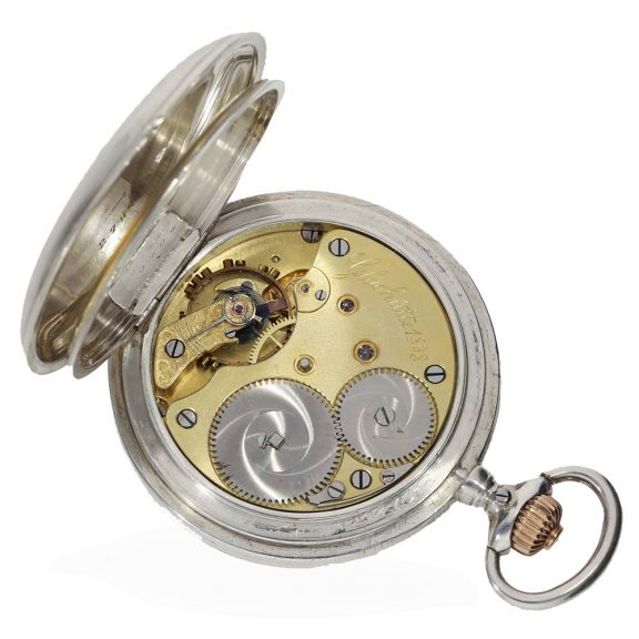 German silver full hunter cased possibly apprentice watch Circa 1893 German silver full hunter cased possibly apprentice watch Circa 1893