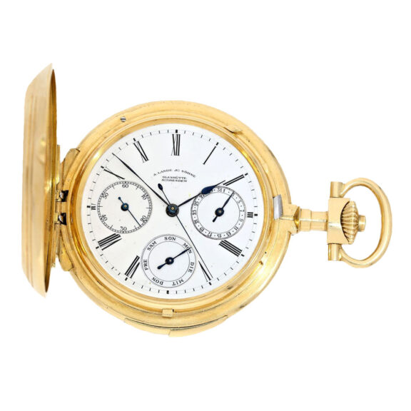 German gold repeater with seconds and calendar Circa 1878