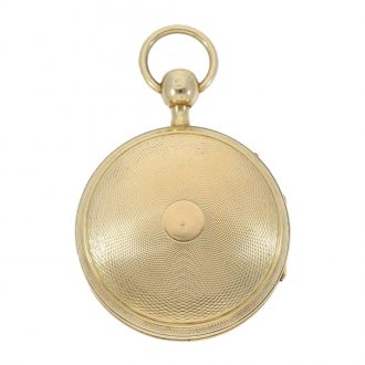 Swiss extraordinary gilt silver verge watch with finest enamel painting Circa 1790