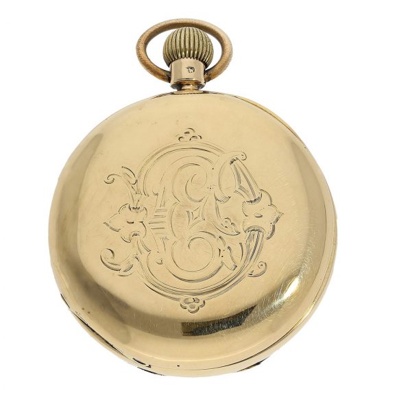 English half hunting case pocket watch Circa 1896 English half hunting case pocket watch Circa 1896