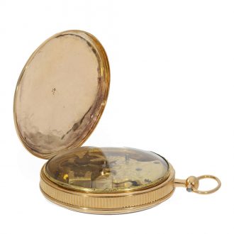 Fine French 18 carat gold verge watch with rare caliber Circa 1790