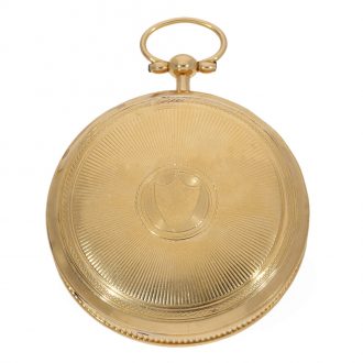 Fine French 18 carat gold verge watch with rare caliber Circa 1790