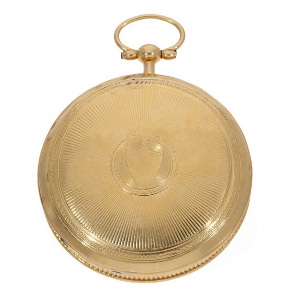 Fine French 18 carat gold verge watch with rare caliber Circa 1790 Fine French 18 carat gold verge watch with rare caliber Circa 1790