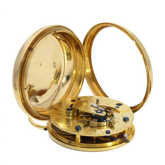 English 18 carat gold pocket watch with chronometer escapement Circa 1802 English 18 carat gold pocket watch with chronometer escapement Circa 1802