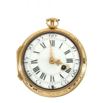German 18 carat gold watch with early Adam & Eve automaton Circa 1710