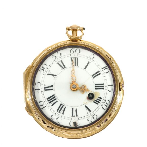 German 18 carat gold watch with early Adam & Eve automaton Circa 1710