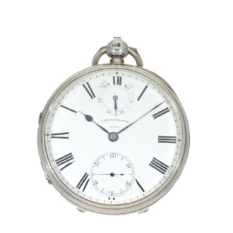 English silver “Duo in Uno” chronometer watch with power reserve Circa 1869