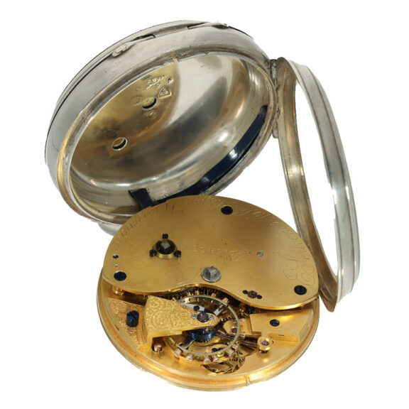 English silver “Duo in Uno” chronometer watch with power reserve Circa 1869 English silver “Duo in Uno” chronometer watch with power reserve Circa 1869