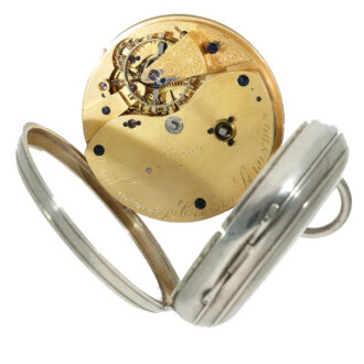 English silver “Duo in Uno” chronometer watch with power reserve Circa 1869