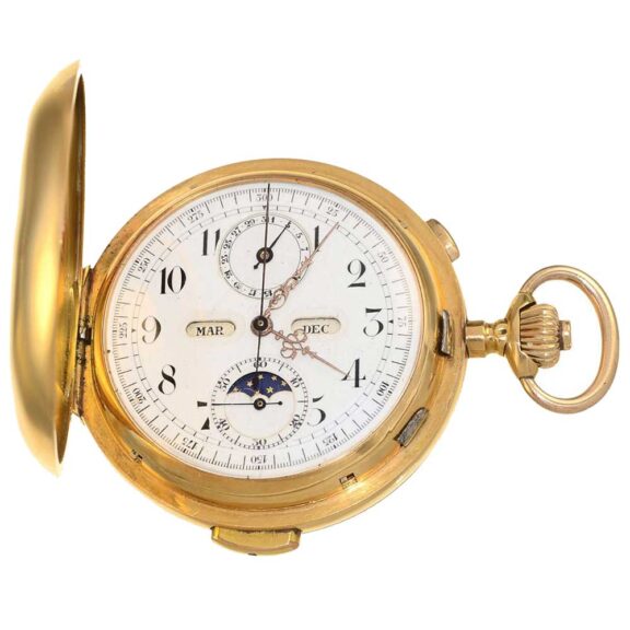 Swiss gold astronomical watch with 6 complications Circa 1890
