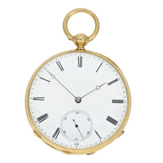 Very early, interesting gold open faced lever watch Circa 1868