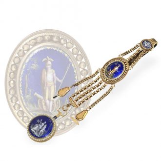 French rare and very fine gold enamel verge watch Circa 1790