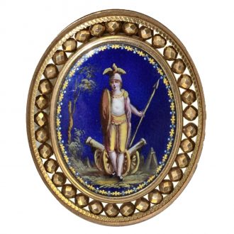 French rare and very fine gold enamel verge watch Circa 1790