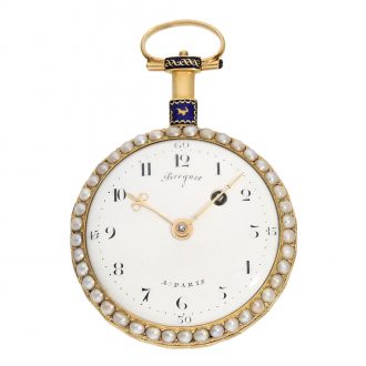 French rare and very fine gold enamel verge watch Circa 1790