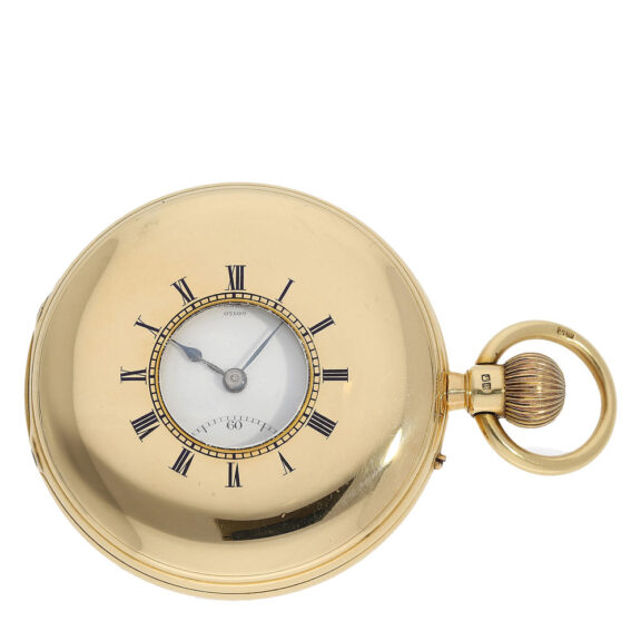 Heavy English half hunting case pocket watch Circa 1885