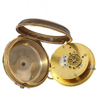 French brass early small coach clock with alarm Circa 1760 French brass early small coach clock with alarm Circa 1760