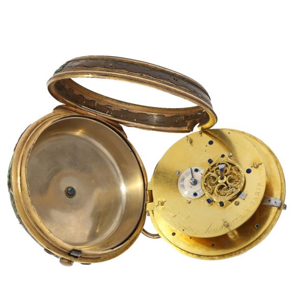 French brass early small coach clock with alarm Circa 1760 French brass early small coach clock with alarm Circa 1760