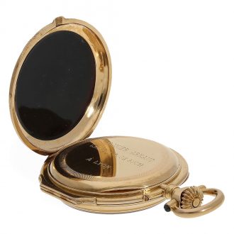 French Louis XV gold pocket watch with stone inlays Circa 1875