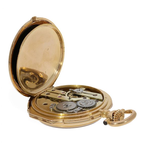 French Louis XV gold pocket watch with stone inlays Circa 1875 French Louis XV gold pocket watch with stone inlays Circa 1875