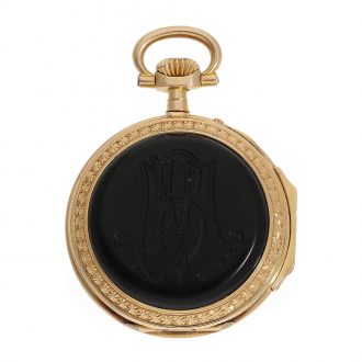 French Louis XV gold pocket watch with stone inlays Circa 1875