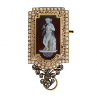 French Louis XV gold pocket watch with stone inlays Circa 1875
