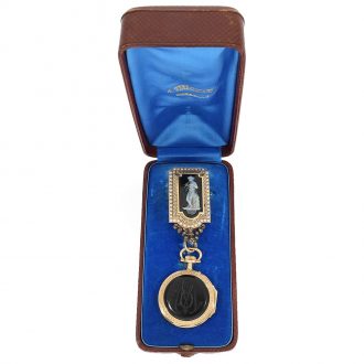 French Louis XV gold pocket watch with stone inlays Circa 1875