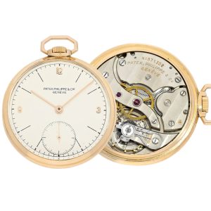 Swiss very fine 18 K pink gold dress pocket watch circa 1942