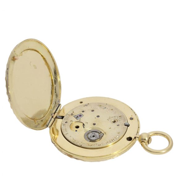 Unique French gold and enamel chatelaine watch Circa 1820 Unique French gold and enamel chatelaine watch Circa 1820